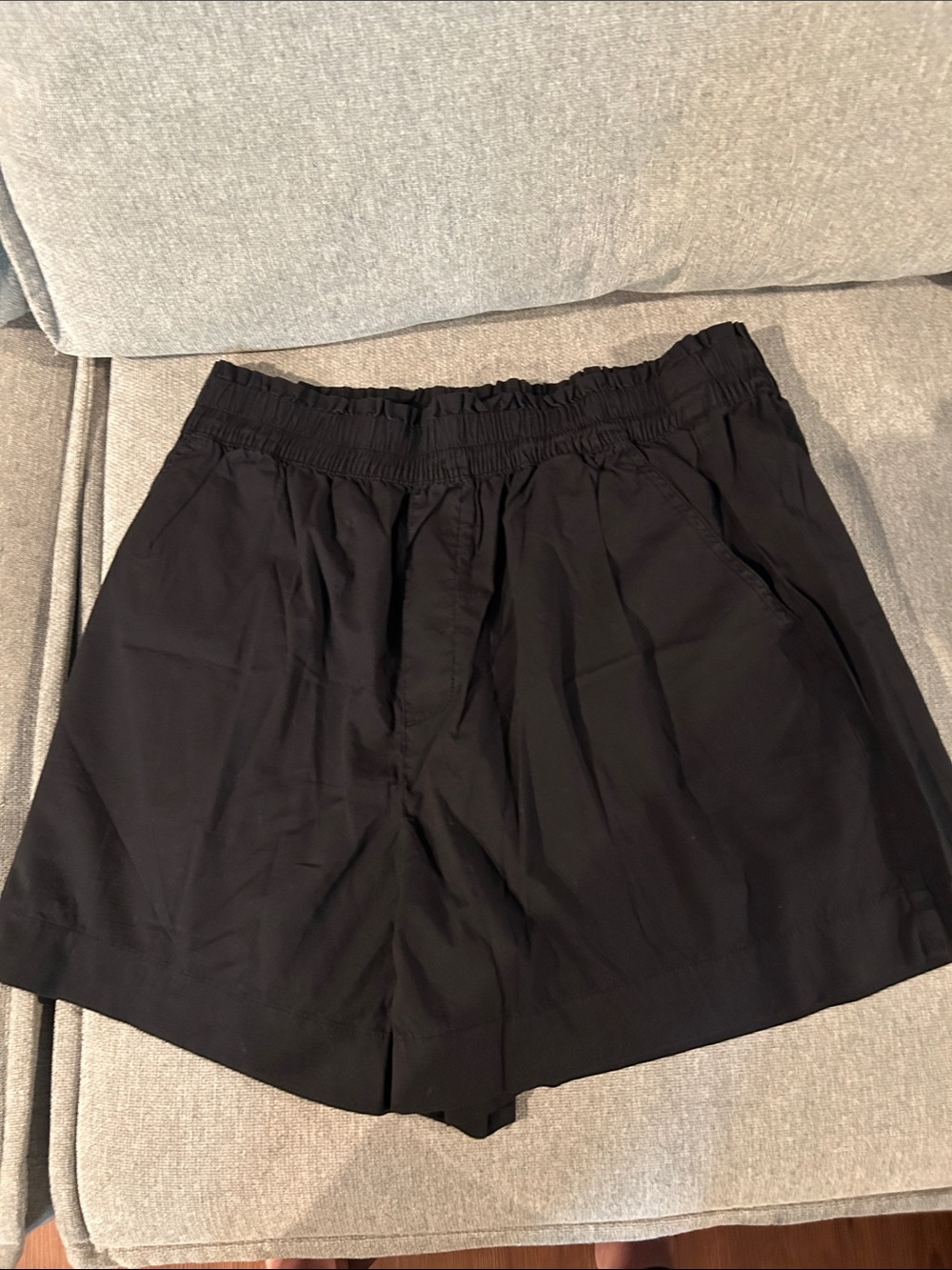 aerie lightweight Black High-Waist Elastic Shorts
